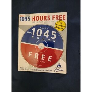 Vintage AOL 8.0 America Online 1045 Hours Free Installation CD ROM 2002 PA203R14